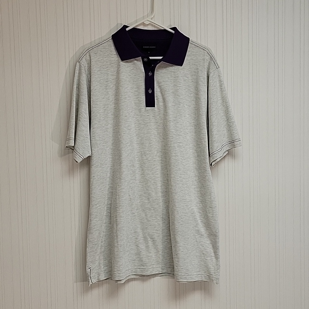 Bobby Jones grey & purple polo large business golf pickleball office